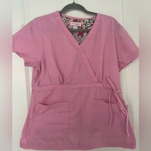 Pink size large, nursing scrub top